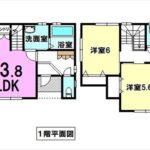 東区牛田東1丁目新築　建物面積82.88㎡。3LDK+WICの間取りです。