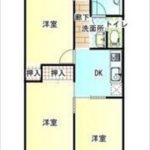 戸坂コーポラス　専有面積44.56㎡。3DKの間取りです。