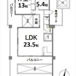 エスパス大須賀ステーションサイド　専有面積84.42㎡。2LDKの間取りです。(間取)