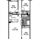 ポレスター宇品海岸ハーバービュー　専有面積70.43㎡。3LDKの間取りです。