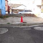 中区西白島町土地　現地。建築条件無しの土地です。