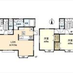 安佐北区落合2丁目中古　建物面積95.23㎡。4LDKの間取りです。