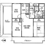 東雲本町パークマンション　専有面積65.70㎡。3LDKの間取りです。