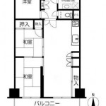 ザ・広島タワー　専有面積81.71㎡。2LDKの間取りです。(間取)