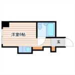 チサンマンション広島　専有面積14.51㎡。ワンルームの間取りです。