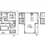 南区宇品西2丁目新築　建物面積104.75㎡。3LDK+WICの間取りです。