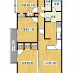 ライオンズヒルズ牛田早稲田　専有面積73.55㎡。3LDKの間取りです。