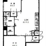 ロッコーマンション竹屋町　専有面積73.26㎡。2LDKの間取です。