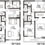 呉市焼山宮ヶ迫1丁目新築　建物面積99.80㎡。3LDK+WICの間取りです。