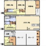 中区吉島西1丁目新築　建物面積153.89㎡。3LDK+WICの間取りです。