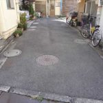 中区西白島町土地　現地前面道路