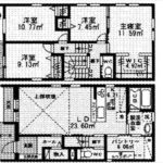 中区舟入南4丁目新築　建物面積109.31㎡。4LDK+WICの間取りです。