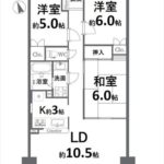 ダイアパレス二葉の里　専有面積67.43㎡。3LDKの間取です。(間取)