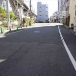 中区西白島町土地　現地前面道路