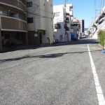 中区西白島町土地　現地前面道路
