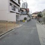 東区牛田中１丁目土地　現地前面道路