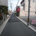 南区皆実町5丁目土地　現地前面道路