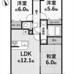 ダイアパレス二葉　専有面積67.63㎡。3LDKの間取りです。(間取)