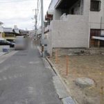 東区牛田中１丁目土地　現地前面道路