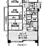 サーパス古江西町　専有面積84.66㎡。4LDKの間取りです。(間取)