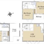 西区都町新築　建物面積86.26㎡。3LDK+WICの間取りです。