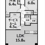 ヴェルパーク山根　専有面積65.65㎡。2LDK+Sの間取りです。(間取)