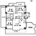 パークハイム牛田中　専有面積82.61㎡。3LDKの間取りです。(間取)