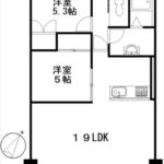 ファミール広島B棟　専有面積64.64㎡。2LDKの間取りです。(間取)