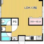 舟入コータース　専有面積42.27㎡。1LDKの間取りです。