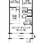 エスパス己斐　専有面積70.26㎡。3LDKの間取りです。(間取)