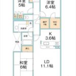パークハイム牛田弐番館　専有面積73.25㎡。3LDK+納戸+WICの間取りです。(間取)