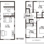 呉市焼山泉ヶ丘2丁目新築　建物面積99.38㎡。3LDK+書斎+WICの間取りです。