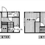 中区竹屋町中古　建物面積40.50㎡。2DKの間取りです。