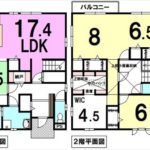 呉市焼山宮ヶ迫2丁目中古　建物面積130.83㎡。3LDK+WIC+小屋裏収納の間取りです。